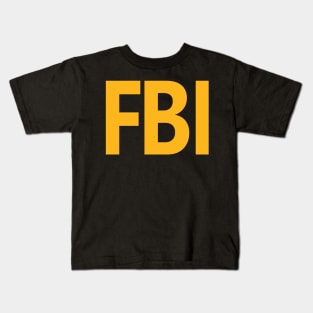 FBI Shirt Back Print Gold Kids T-Shirt